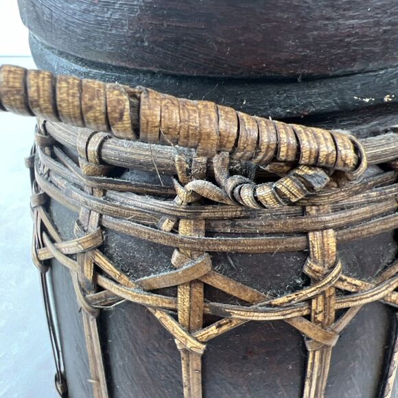 Asian Lacquered Wood And Bamboo Tea Rice Storage Box Home Decor - Picture 13 of 15